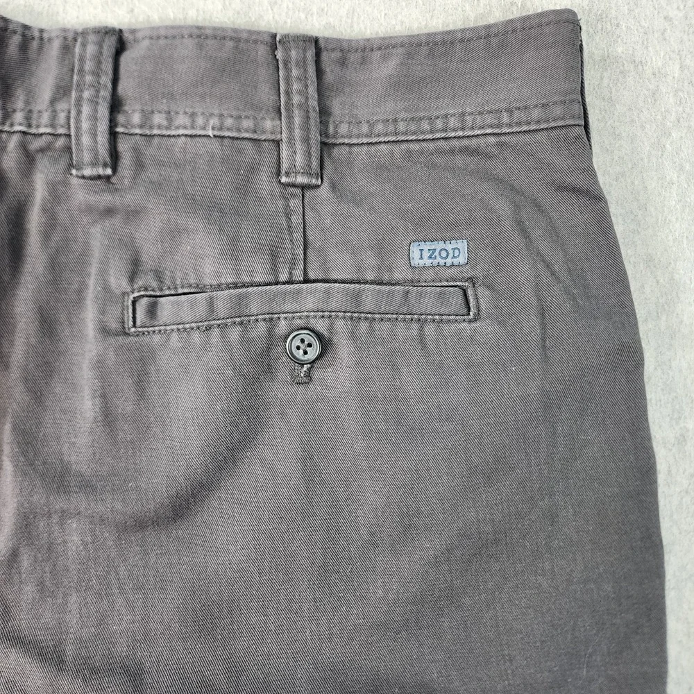 Izod Saltwater Shorts Mens 40x10 Gray Outdoor Cotton‎ Flat Front